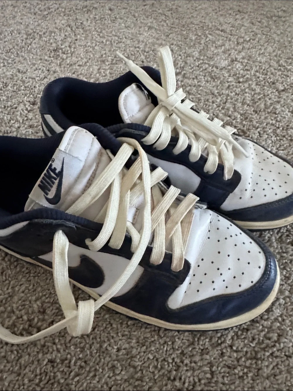 Nike Men’s Low-Top Sneakers in White and Navy